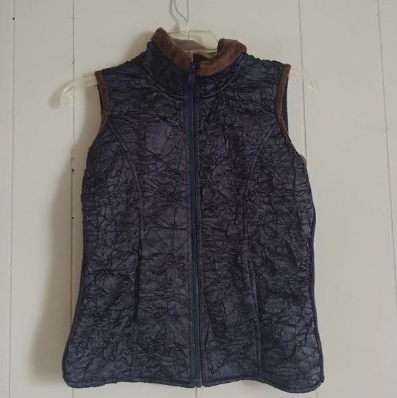 Kial women vest navy brown size small - Picture 1 of 7